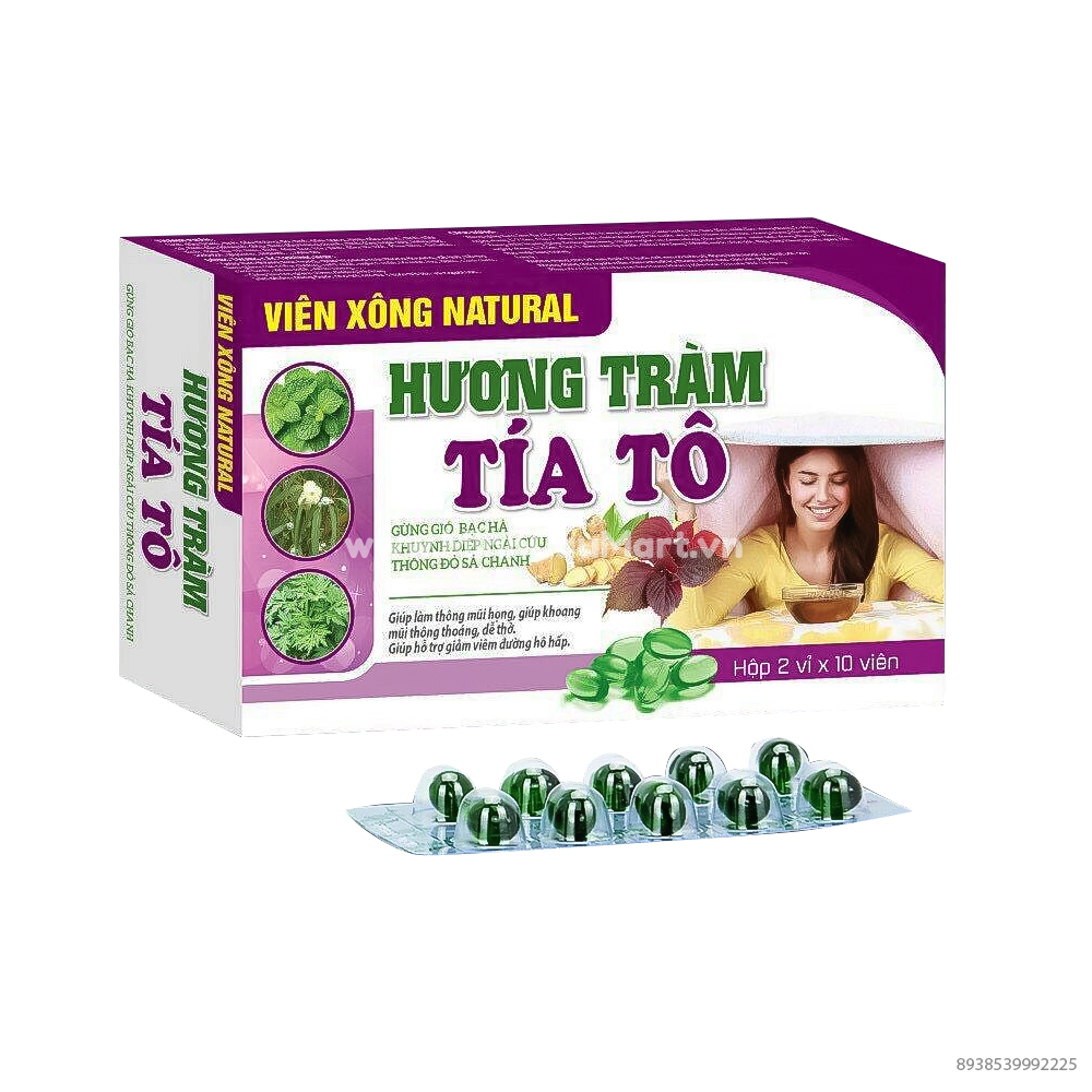 Viên Xông Tía Tô - Natural Hương Tràm